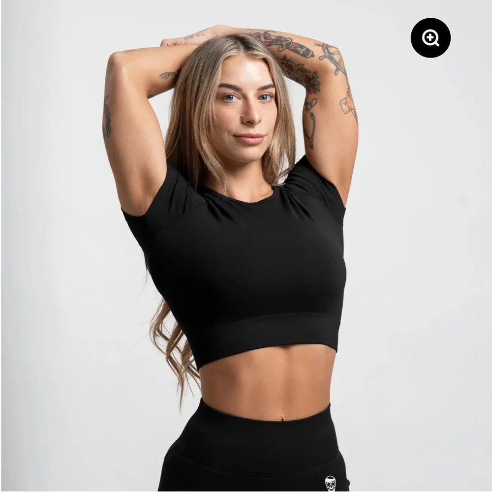 GYMREAPERS INFINITY CROPPED TEE- Black Marl - Picture 4 of 5